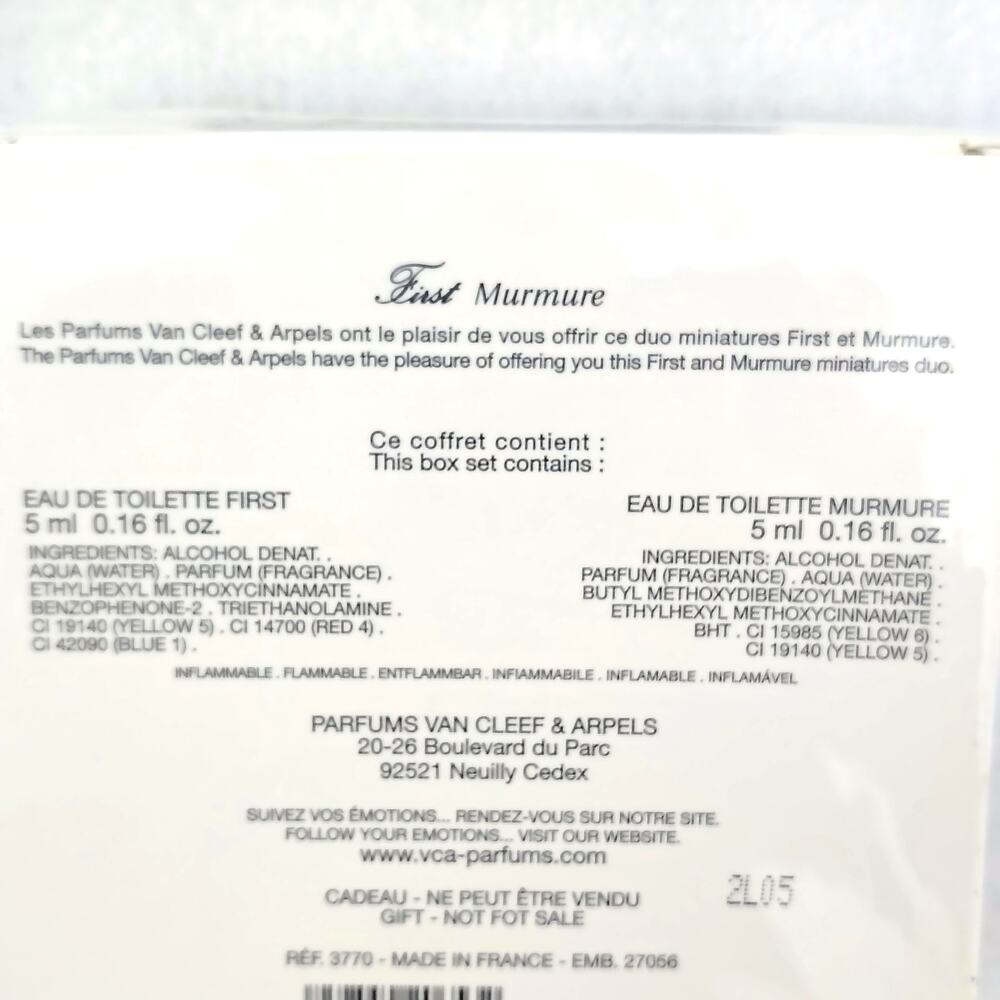 Van Cleef & Arpels First & Murmure Eau De Toilette Box Set Sample Mini 0.16 oz - Picture 4 of 4